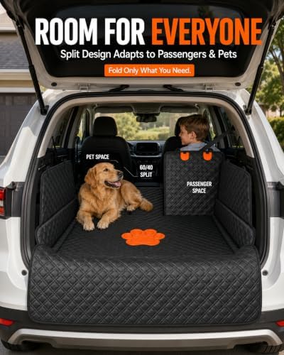 SUV Cargo Liner for Dogs, 60/40 Split Seat Access, Waterproof Dog Trunk Cover - Image 3