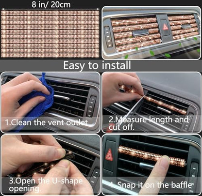 NBTEPEM 27 PCs Gold Champagne Bling Car Accessories Set - Image 6