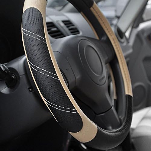 Elantrip Sport Leather Steering Wheel Cover 14 1/2 inch to 15 inch Universal - Image 2