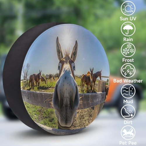 Rv Spare Tire Cover Wheel Funny Animal Donkey Tire Covers Wheel Protectors - Image 3