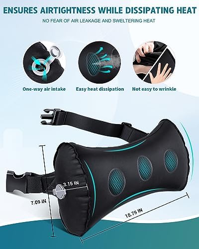 Inflatable Lumbar Pillow for Airplane Travel Lumbar Support Pillow for Car - Image 3