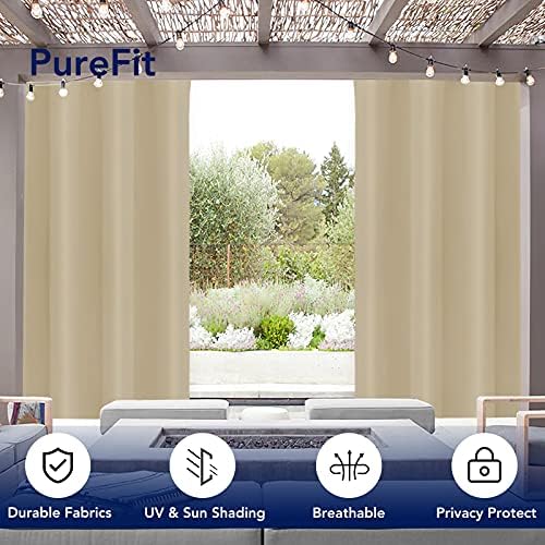PureFit Outdoor Curtains for Patio Waterproof Weatherproof Outside Curtains - Image 3