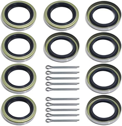 10pcs Trailer Hub Wheel Grease Seals Kit 1.719'' I.D x 2.565'' O.D by GREPSPUD