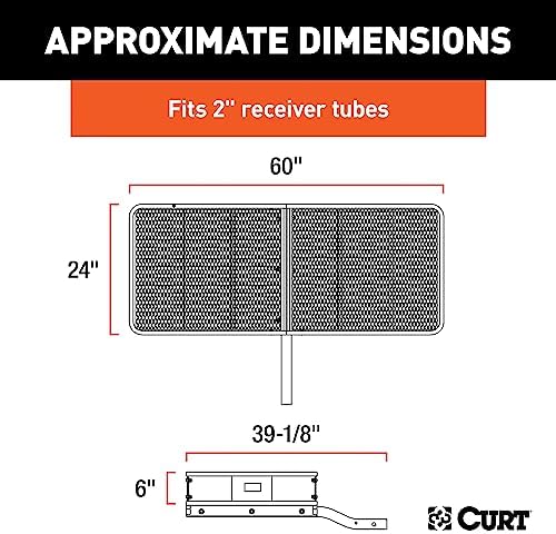 CURT 18152 Cargo Basket Hitch Trailer Hitch Cargo Carrier, 500 lbs. Capacity - Image 2