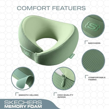 Skechers Memory Foam Neck Pillow, Comfortable & Breathable Travel Pillow - Image 3