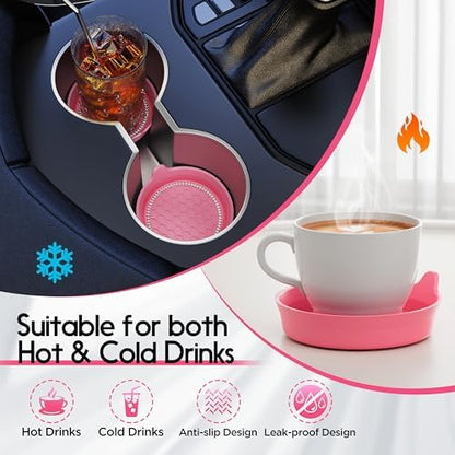 Amooca 4-Pack Car Cup Holder Coaster Bling Crystal Rhinestone Car Interior - Image 2