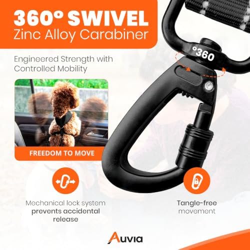 Dog Seat Belt for Car, Bungee Tether & Headrest Loop & Travel Bowl - Image 6