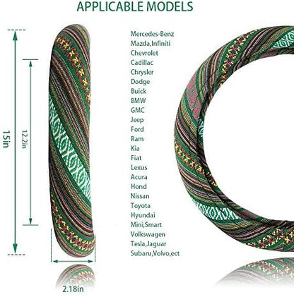 Universal 15inch Ethnic Style Baja Blanket Steering Wheel Cover - Image 3