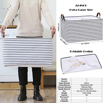 Hinwo 70L Extra Large Canvas Storage Bin - Image 5