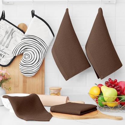 Homaxy 100% Cotton Waffle Weave Kitchen Dish Cloths 12-Pack - Image 6