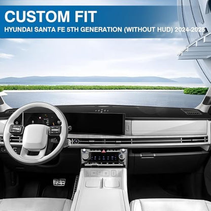 KUST Black Dash Cover for Hyundai Santa Fe 2024 2025 2026 Polyester Dashboard - Image 3
