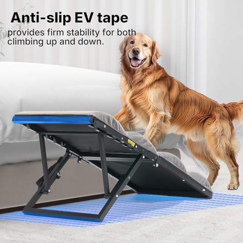 Veehoo Foldable Dog Ramp for Bed Couch Large Dogs, Adjustable 12-20'' High - Image 6