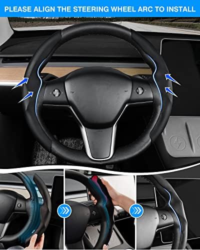 Canvcle Steering Wheel Cover for 2016-2026 Telsa Model 3/Y Highland/Juniper - Image 5