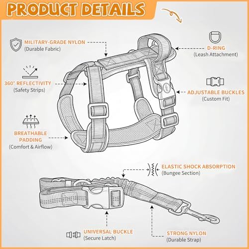 Hsei Dog Seat Belt Harness for Golf Cart, Pet No Pull Dog Seat Leash, - Image 3