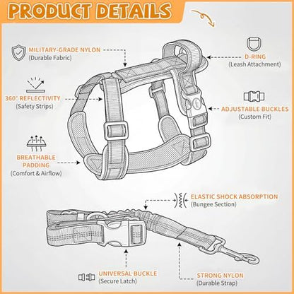 Hsei Dog Seat Belt Harness for Golf Cart, Pet No Pull Dog Seat Leash, - Image 3
