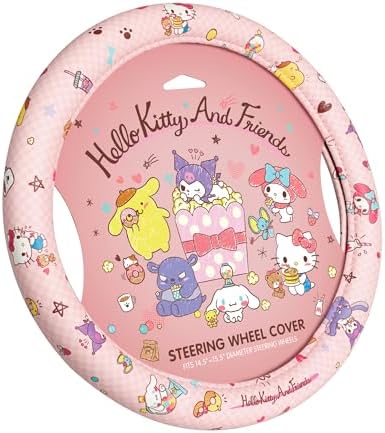 Hello Kitty and Friends Steering Wheel Cover, Universal Fit Cute Accessories by Carbella