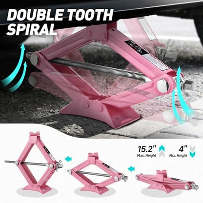 DNA MOTORING Scissor Jack for Car 1.5 Ton Capacity - Image 2