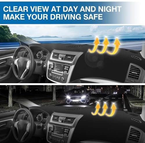 KUST Black Dash Cover for Nissan Altima L33 2013-2018 Non-Slip Dashboard Cover - Image 6