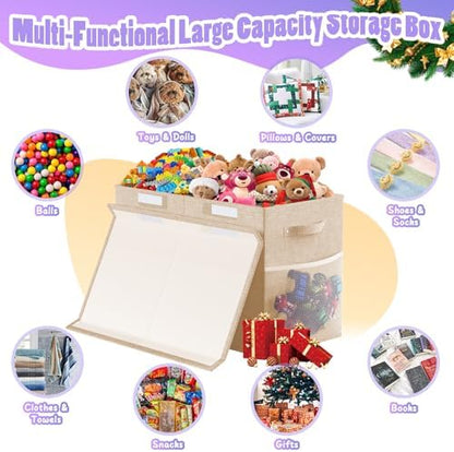 Large Toy Storage Box with Lid, Collapsible Kids Toy Chest - Image 3