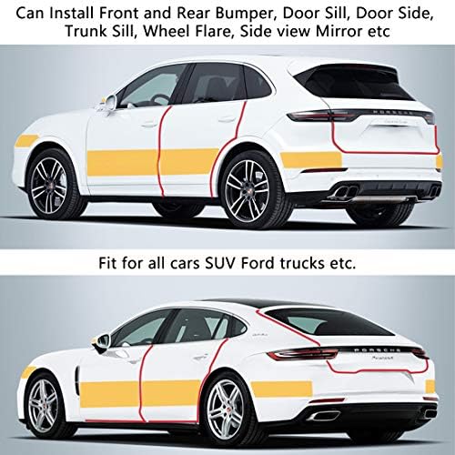 CloudBuyer Universal Car Door Edge Protector, Carbon Fiber 5D Gloss Black Vinyl - Image 6