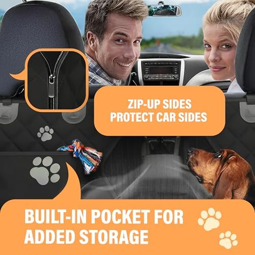 Active Pets Dog Car Seat Cover for Back Seat, Waterproof Pet Protection Hammock - Image 3