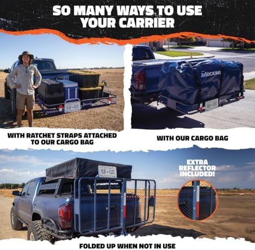 Mockins 60"x30"x6" Navy Trailer Hitch Cargo Carrier w/ 500 Lbs Capacity - Image 3