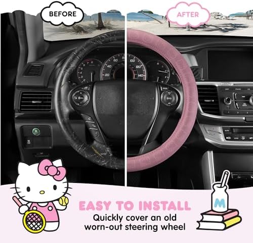 Sanrio Hello Kitty Pink Car Steering Wheel Cover, Universal Fit Cute Car - Image 5