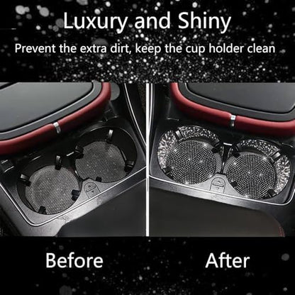 NBTEPEM 4pcs Bling Car Cup Holder Coaster, 2.75 inch Anti-Slip Shockproof - Image 6