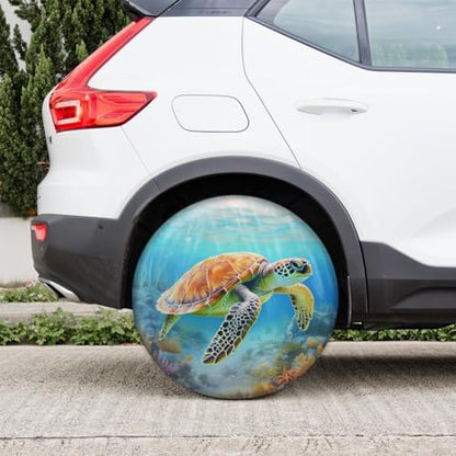 Spare Tire Cover Underwater Sea Turtle Wheel Covers Protectors Waterproof - Image 7