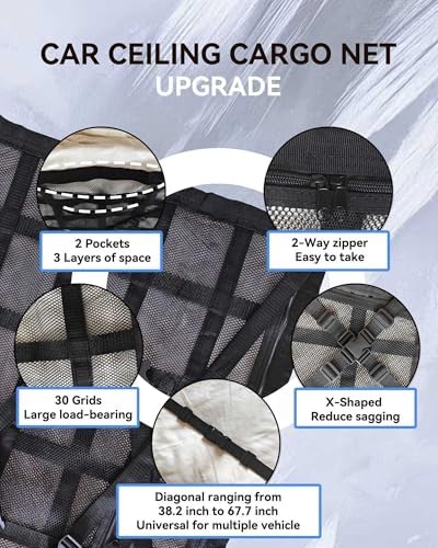 Car Ceiling Cargo Net with 2 Pockets - Image 5