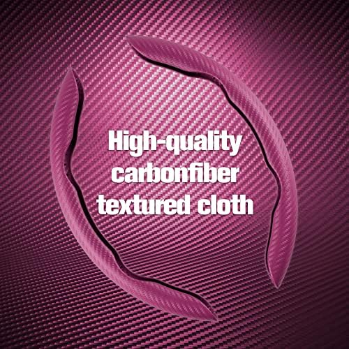 Amiss 2pcs Carbon Fiber Anti-Skid Steering Wheel Cover, Waterproof & Segmented - Image 3