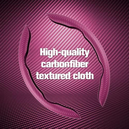 Amiss 2pcs Carbon Fiber Anti-Skid Steering Wheel Cover, Waterproof & Segmented - Image 3
