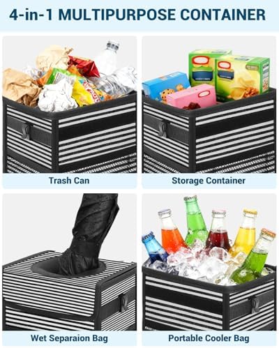 Capolo Car Trash Can with Lid, Leakproof Car Garbage Can Car Trash Bag - Image 5