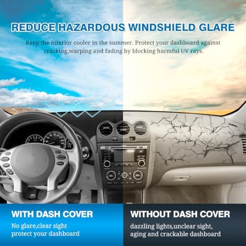 FIILINES Dash Cover for 2007-2012 Nissan Altima, Dashboard Mat Exact Fit for - Image 6