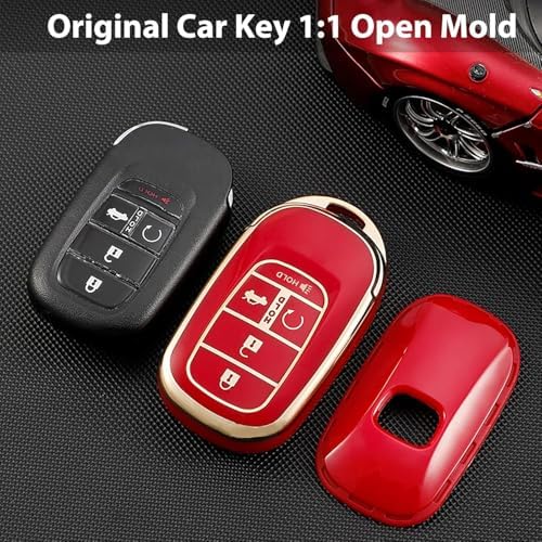 TPU Key Fob Cover with Leather Keychain, Compatible with Honda Accord Civic - Image 5