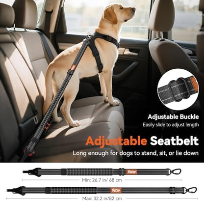 2Pcs Dog Seat Belt, Dog Car Seat Belt Bungee - Image 4