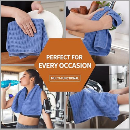 Microfiber Waffle Hand Towels, 2 Pieces, Fast Drying, Lint Free 430 GSM - Image 6