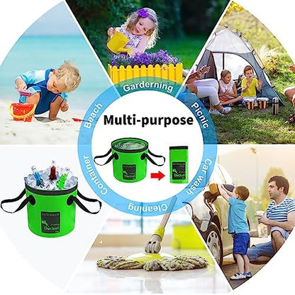 2 Pack Collapsible Bucket 5 Gallon Container Folding Water Bucket Portable Wash - Image 6