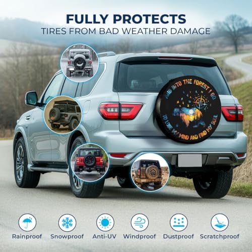 GENANY Bear Forest Quote Thick PVC Leather Spare Tire Cover Size 18 - Image 3