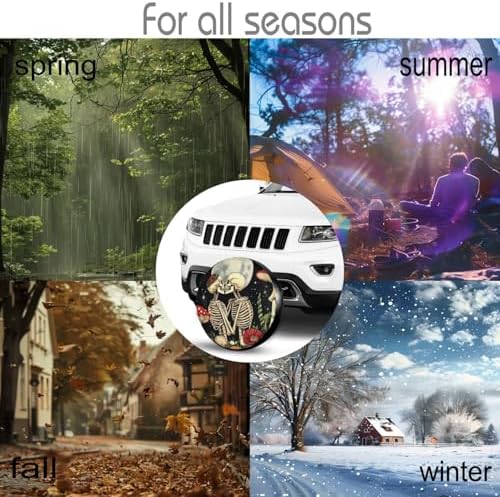 Skeleton Couple Mushroom Garden Spare Tire Cover - Image 5