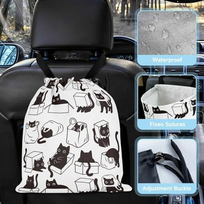 Playful Black Cat Car Trash Bag - Image 3