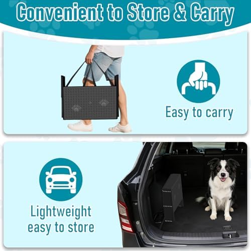 Dog Stairs for car, 6 Steps Foldable Dog Steps for Truck, Upgraded Non-Slip Pet - Image 6
