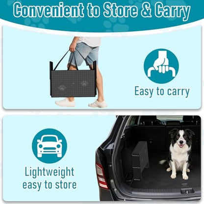 Dog Stairs for car, 6 Steps Foldable Dog Steps for Truck, Upgraded Non-Slip Pet - Image 6