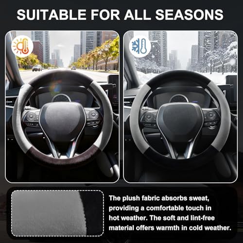 SEG Direct Plush Steering Wheel Cover 14.5"-15" Heavy-Duty, Summer Winter - Image 5