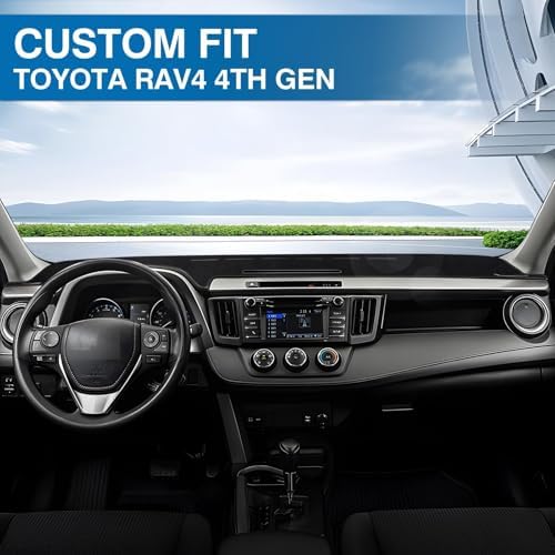 KUST Black Dash Cover Mat for Toyota RAV4 2013-2018 Left Hand Driving Non-Slip - Image 3