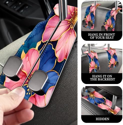 PU Leather Car Seat Hook, Storage Headrest Hanger, Cute Car Backseat Organizer - Image 2
