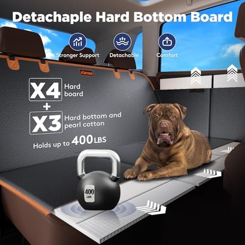 FURTIME Dog Car Seat Cover for Back Seat, PU Leather Back Seat Extender - Image 2
