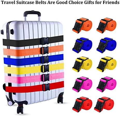 2 Pack Suitcase Straps, Bright Color Adjustable Luggage Belts, TSA Approved - Image 5