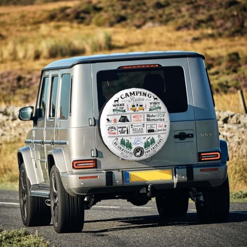 Camping Rules Spare Tire Cover Camper Wheel Covers Weatherproof Universal Wheel - Image 7