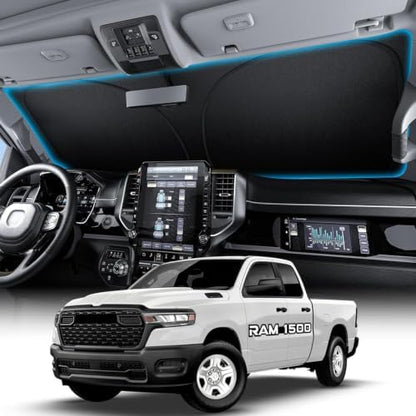 Wigoo for Dodge RAM 1500 2019-2026 Windshield Sunshade, Heat Reduction by wigoo